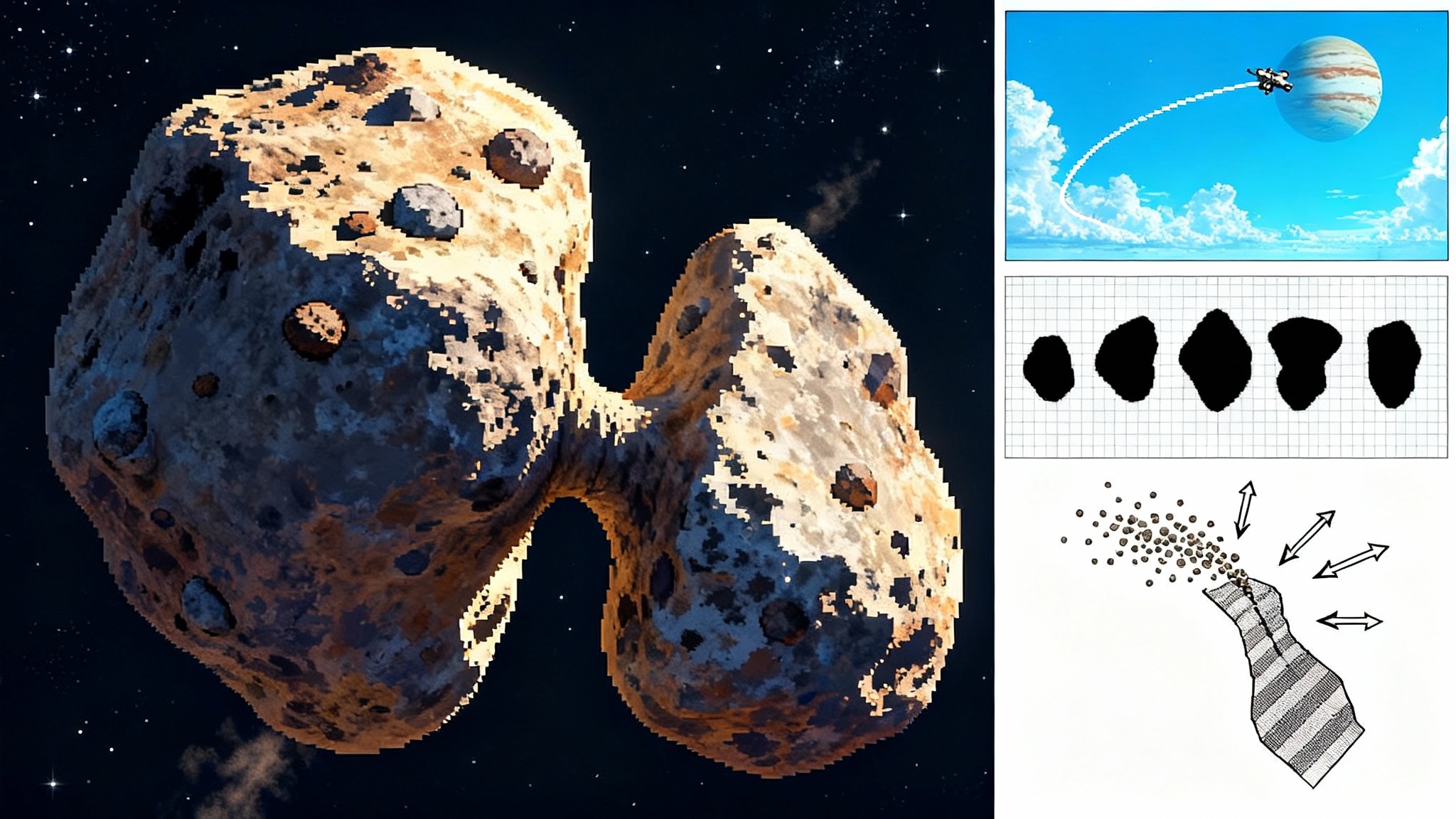 Lucy’s bowling-pin asteroid and the Trojan decade ahead