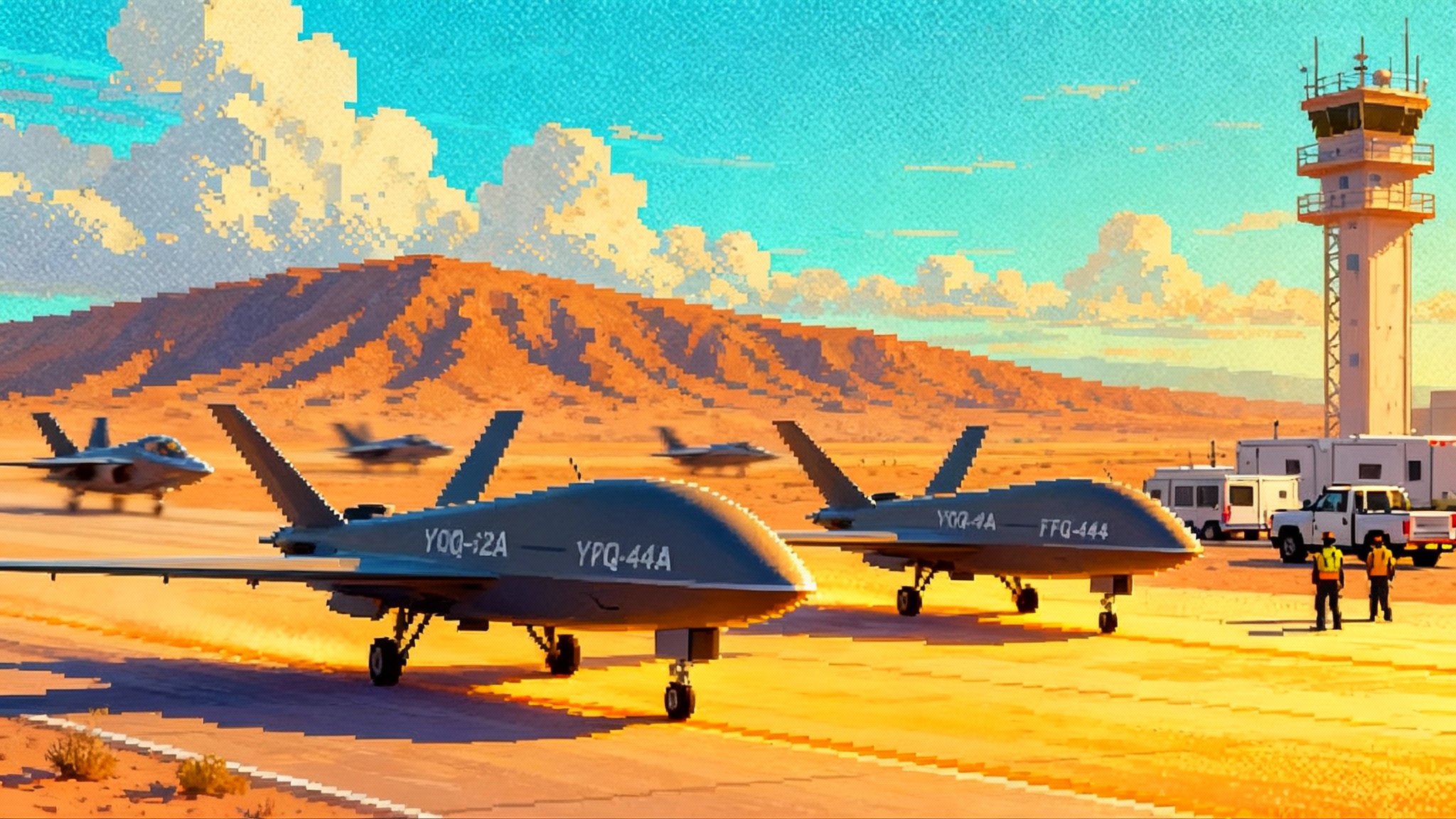 USAF loyal wingmen fly: YFQ-42A and YFQ-44A begin tests